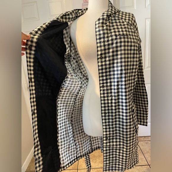 Columbia Black and White Checkered Raincoat Size XL - Picture 6 of 9